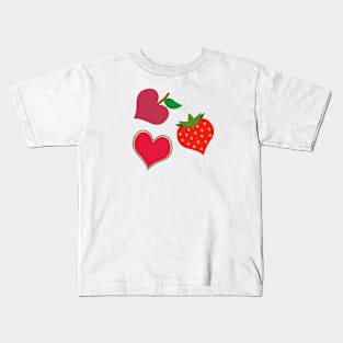 Heart shaped berries and fruits. Kids T-Shirt